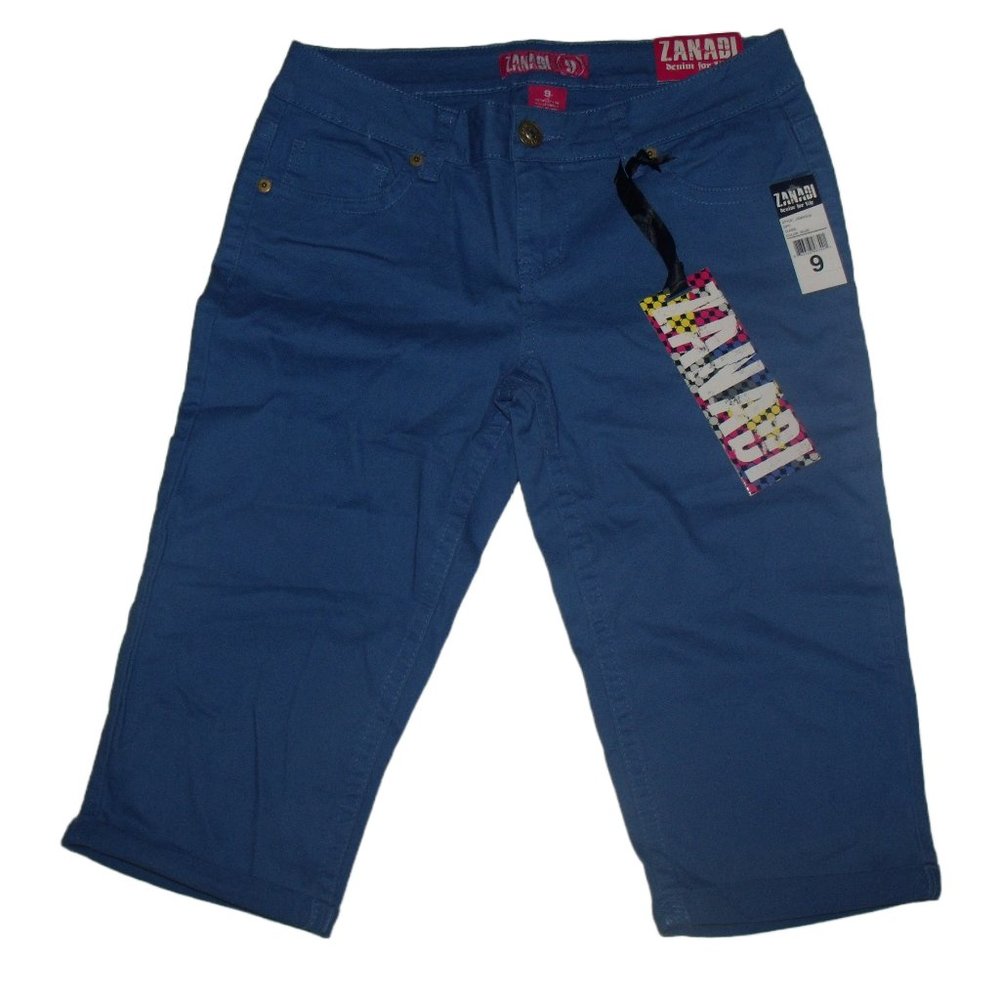 Zanadi Girls Blue Shorts With Cuffs Size 9 NWT
